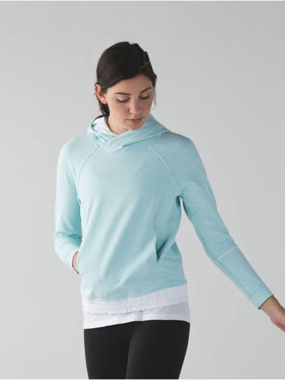 Lululemon | All Good Pullover |  Heathered Tranquil Blue / White | Size 4